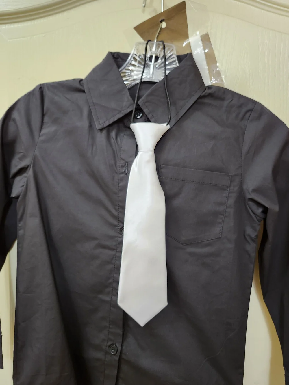 Trish Scully Kids Pinstripe Gangster Pantsuit with White Tie and Suspenders